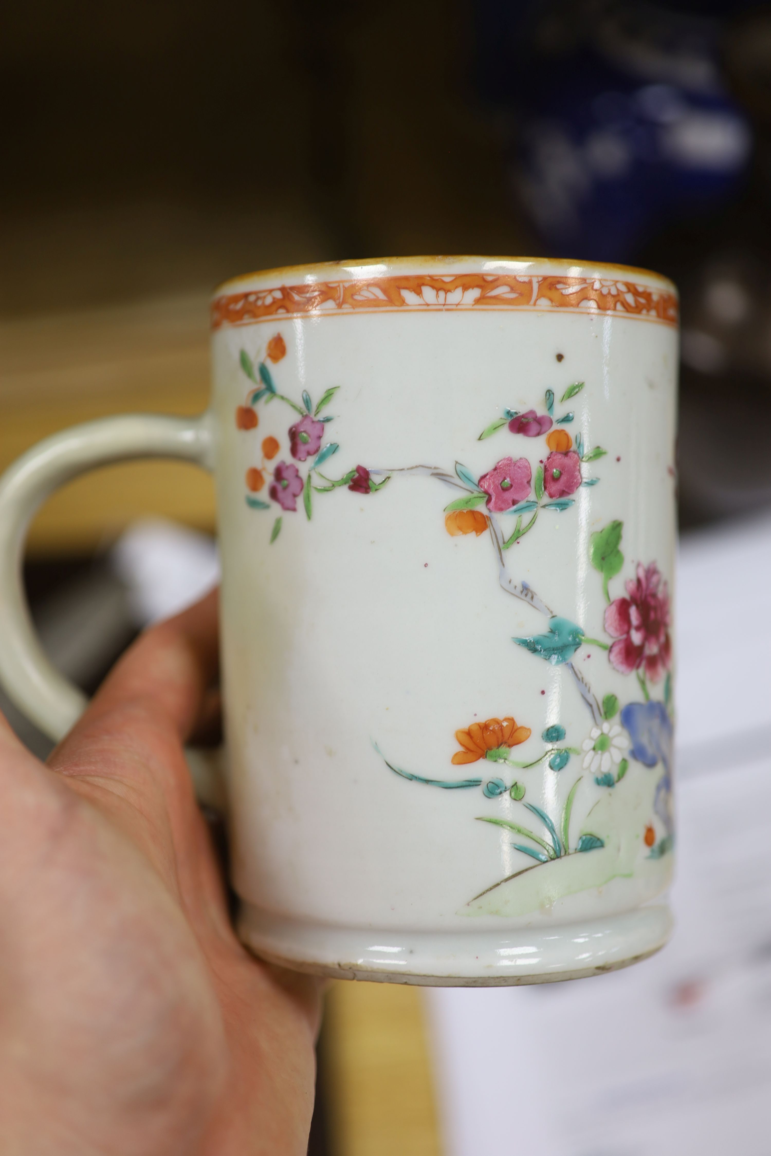 A Chinese export jug together with other Chinese ceramics, tallest 21cm